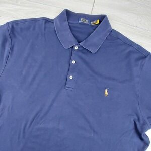 Polo Ralph Lauren Shirt Mens 2XLT Navy Blue Cotton Big & Tall Preppy Minimalist